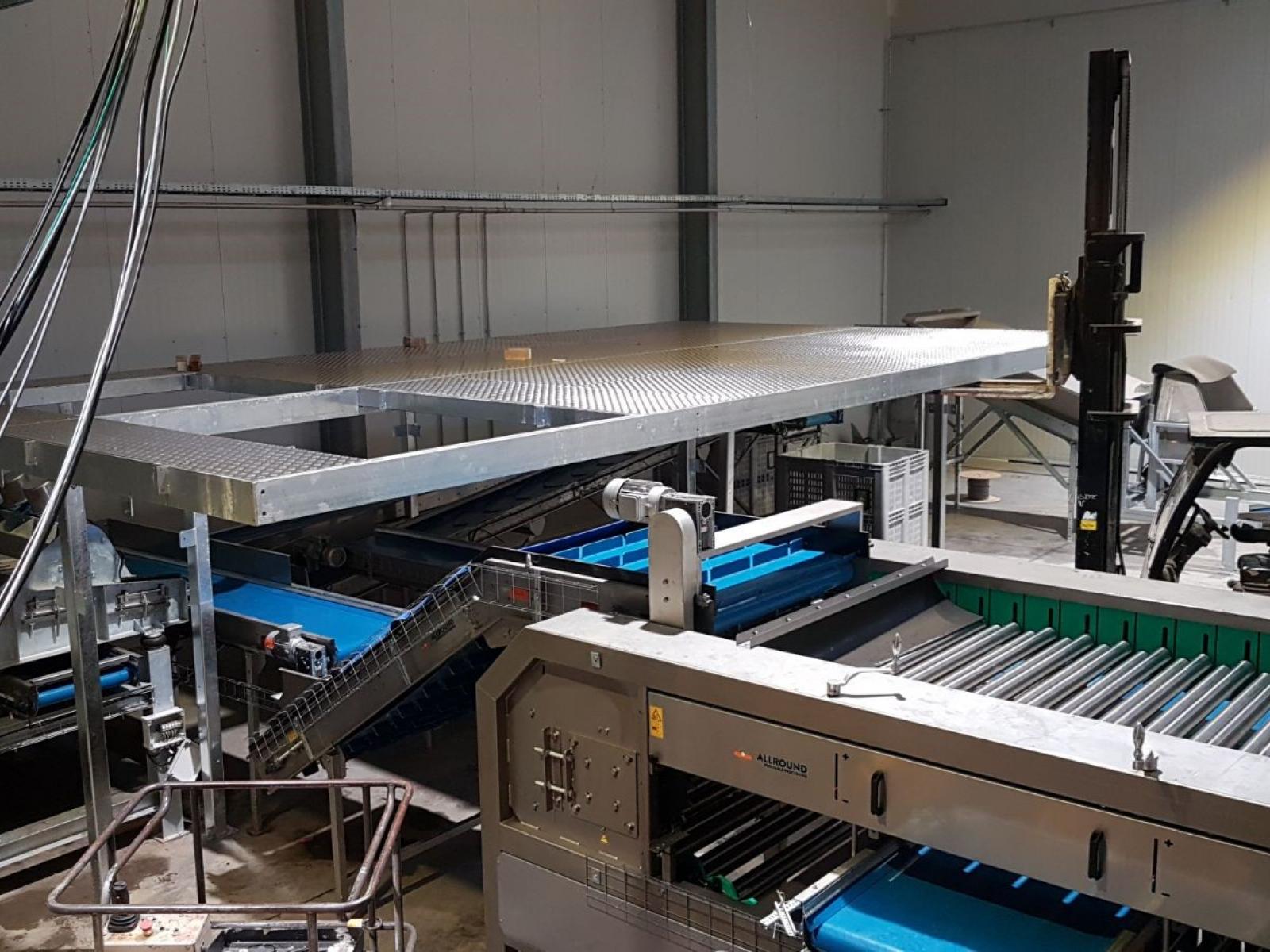 Verzinken stalen bordessen frames groenteverwerkingsmachines Rotocoat