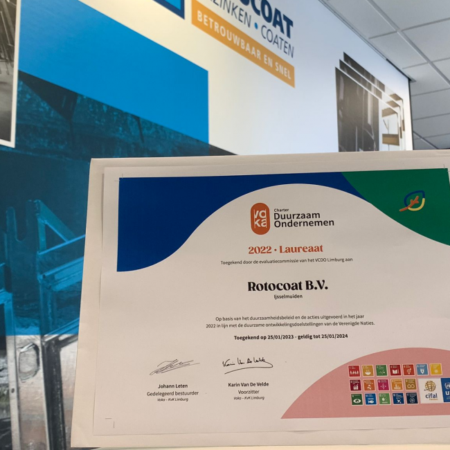 Rotocoat behaalt VCDO-certificaat