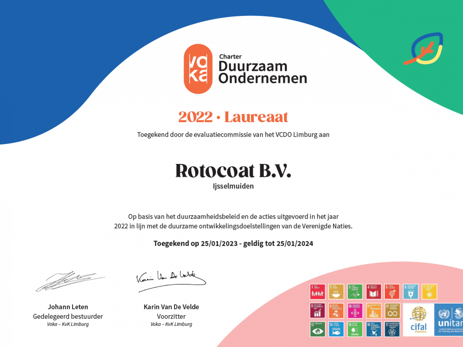 VCDO Certificaat Voka Limburg-Rotocoat 2023