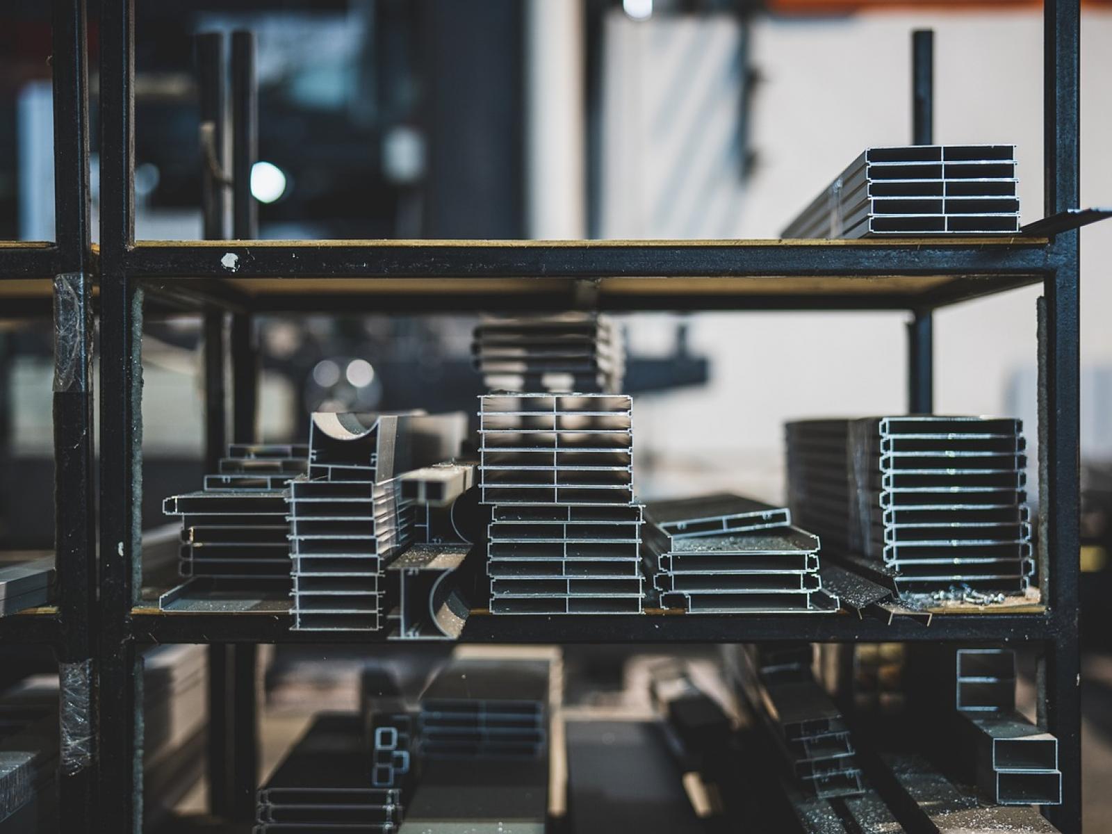 Opslag stukken staal